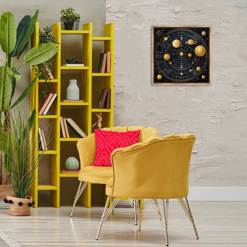 Stupell Astral Planets in Solar System Framed Floater Canvas Wall Art Design By Tabz Jones