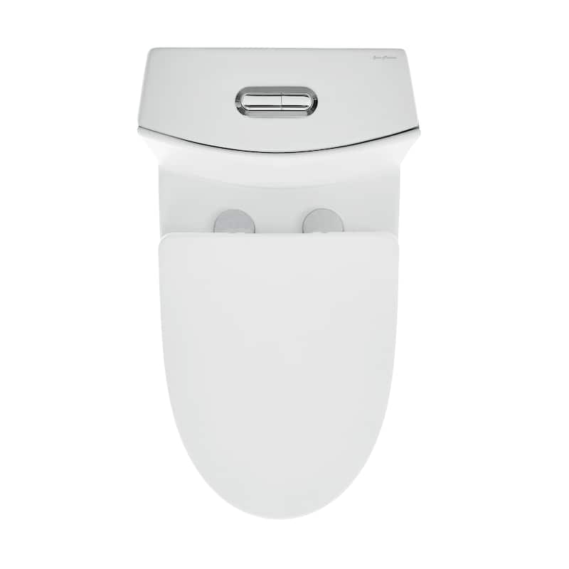 Angers One-Piece Elongated Toilet Vortex Dual-Flush In Matte White 1.1/1.6 Gpf - 27" x 15.15" 31.2"