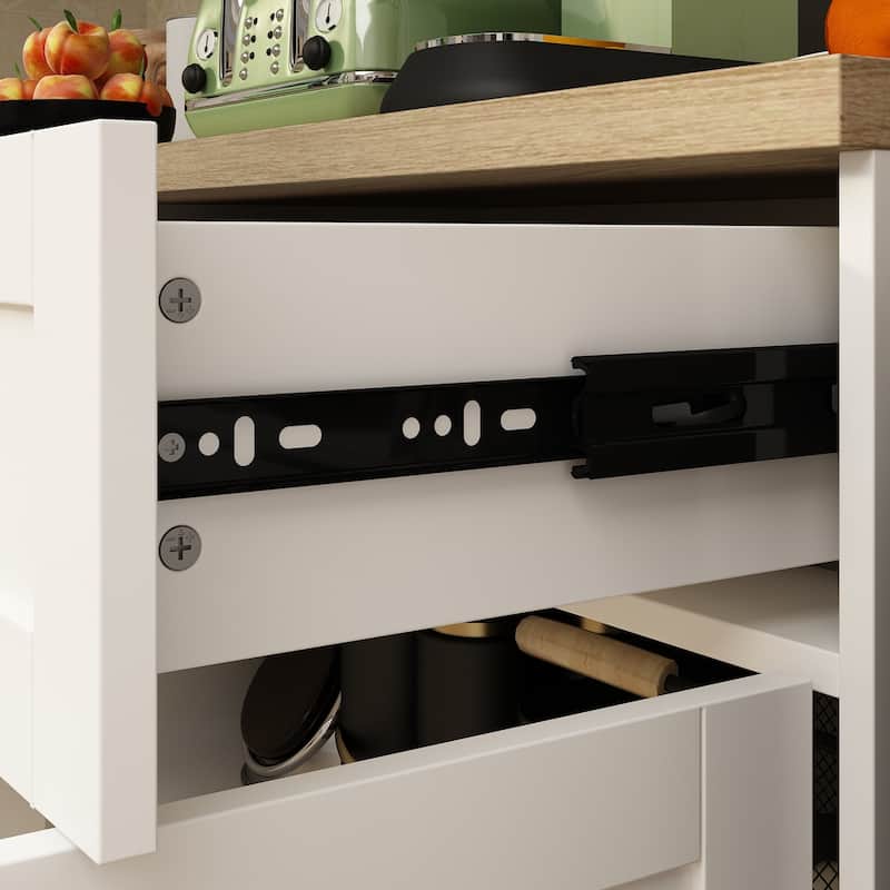 2 Piece 63" Wooden Garage Storage Cabinet Kitchen Sideboard Pantry