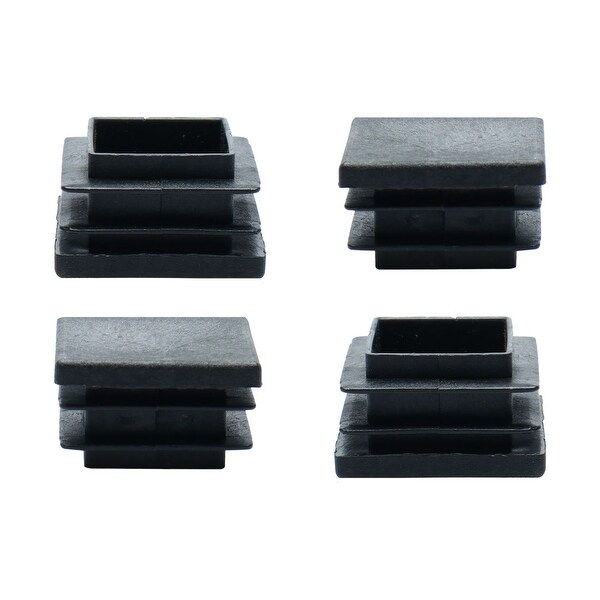 4pcs 30 x 30mm Ribbed Tube Inserts Pipe Tubing End Cover Cap Furniture Glide Desk Chair Table Feet Floor Protector