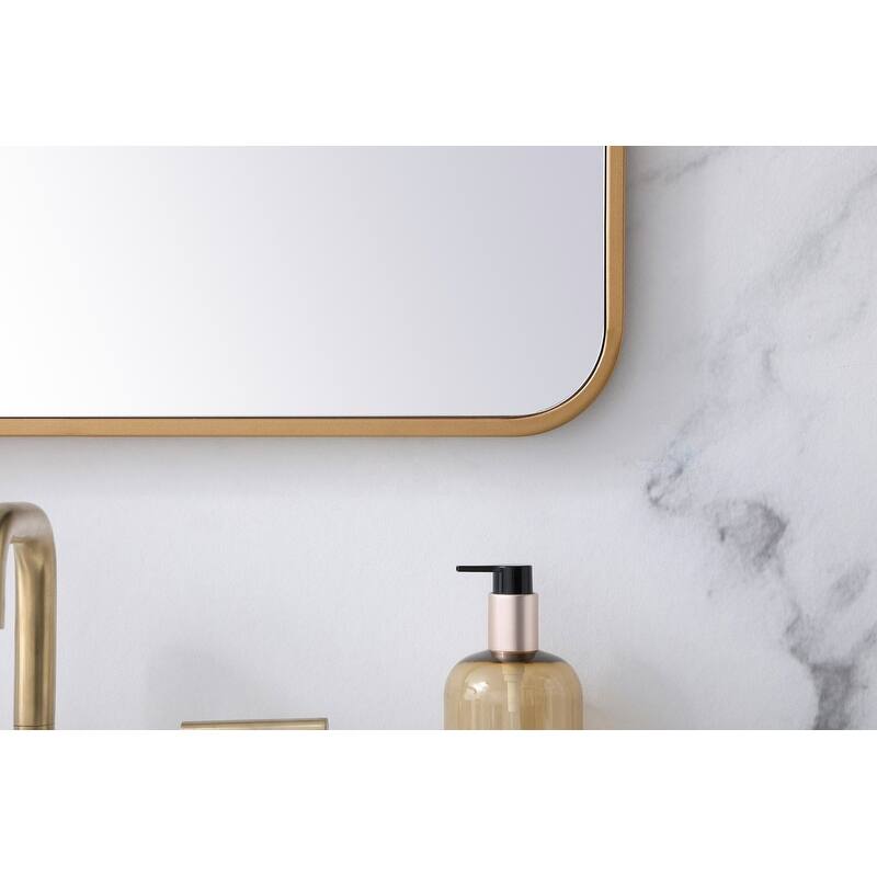 Ezra Soft Corner Metal Rectangular Mirror
