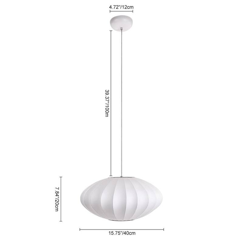 Modern Elegant 1-Light White Silk Pendant Light