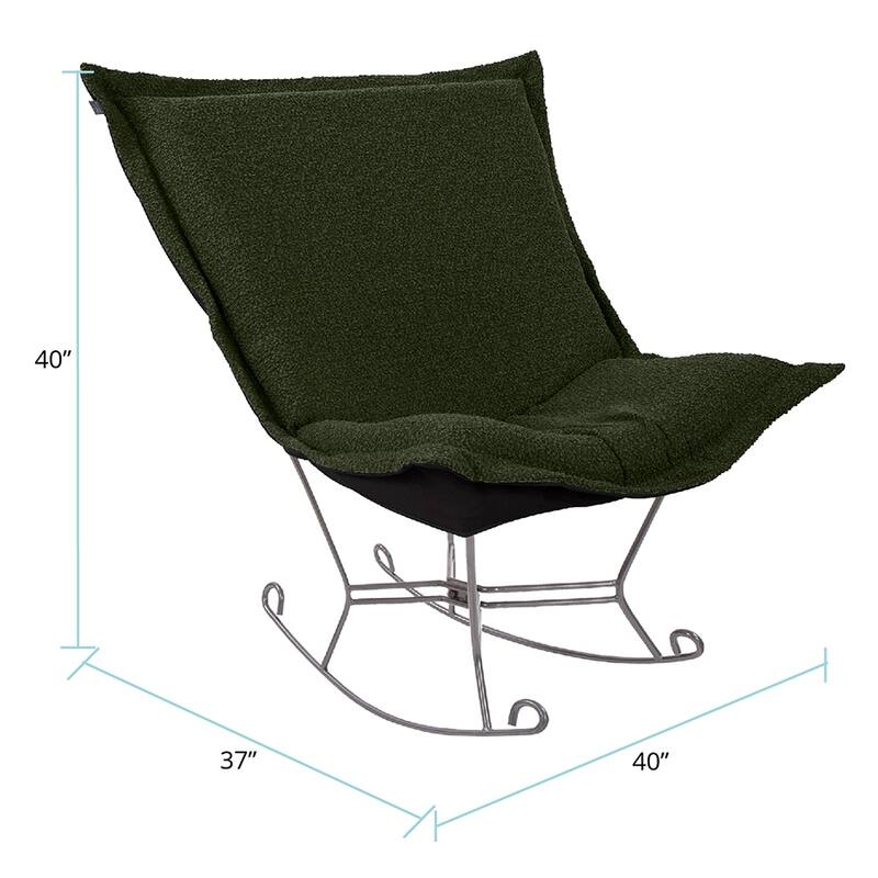Allan Andrews Scroll Puff Rocker with Titanium Frame, Barbet Collection