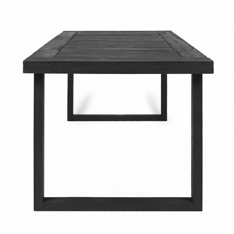 Outdoor 6-Seater Acacia Wood Dining Set,Dark grey