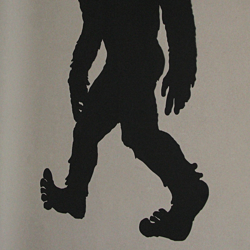 Zeckos Black Metal Bigfoot Silhouette Wall Hanging 24 Inches High
