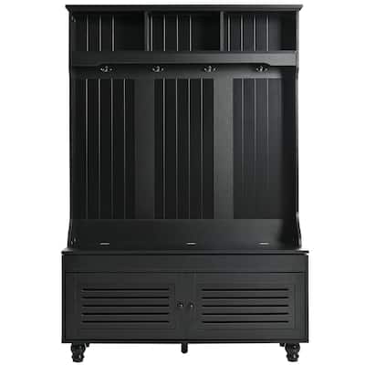 47.2'' Wide Hall Tree with Storage Bench - 47.2" D x 17.8" W x 69.1" H