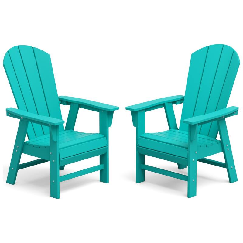 Polytrends Laguna Casual Upright Adirondack Chair (Set of 2) - Turquoise