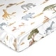 preview thumbnail 1 of 4, Sweet Jojo Designs Jungle Animals Boy Girl Gender Neutral Satin Fitted Crib Sheet Boho Wildlife Safari Elephants Giraffe Lion