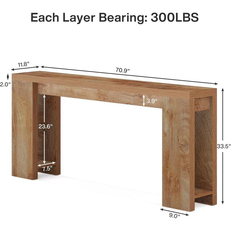 70.9 Inches Long Farmhouse Console Table Sofa Accent Table for Living Room