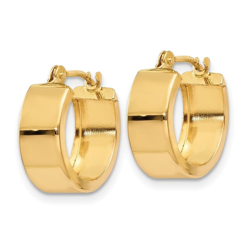 Curata 14k Yellow Gold 10x5mm Hinged Polished Hoop Earrings