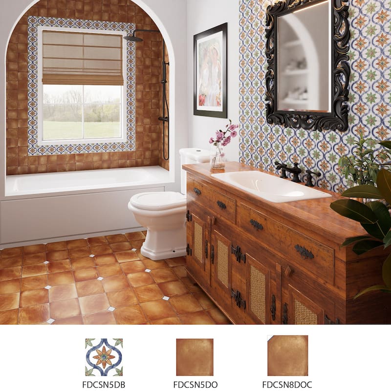 Merola Tile Sentier des Bourges 4-1/2" x 4-1/2" Porcelain Floor and Wall Tile