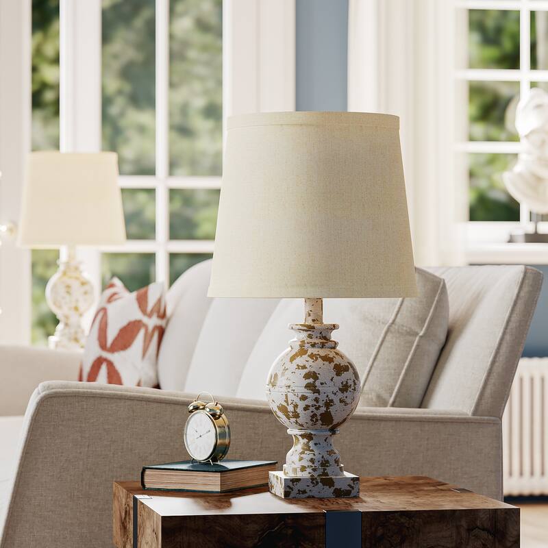 19'' White Table Lamp Set