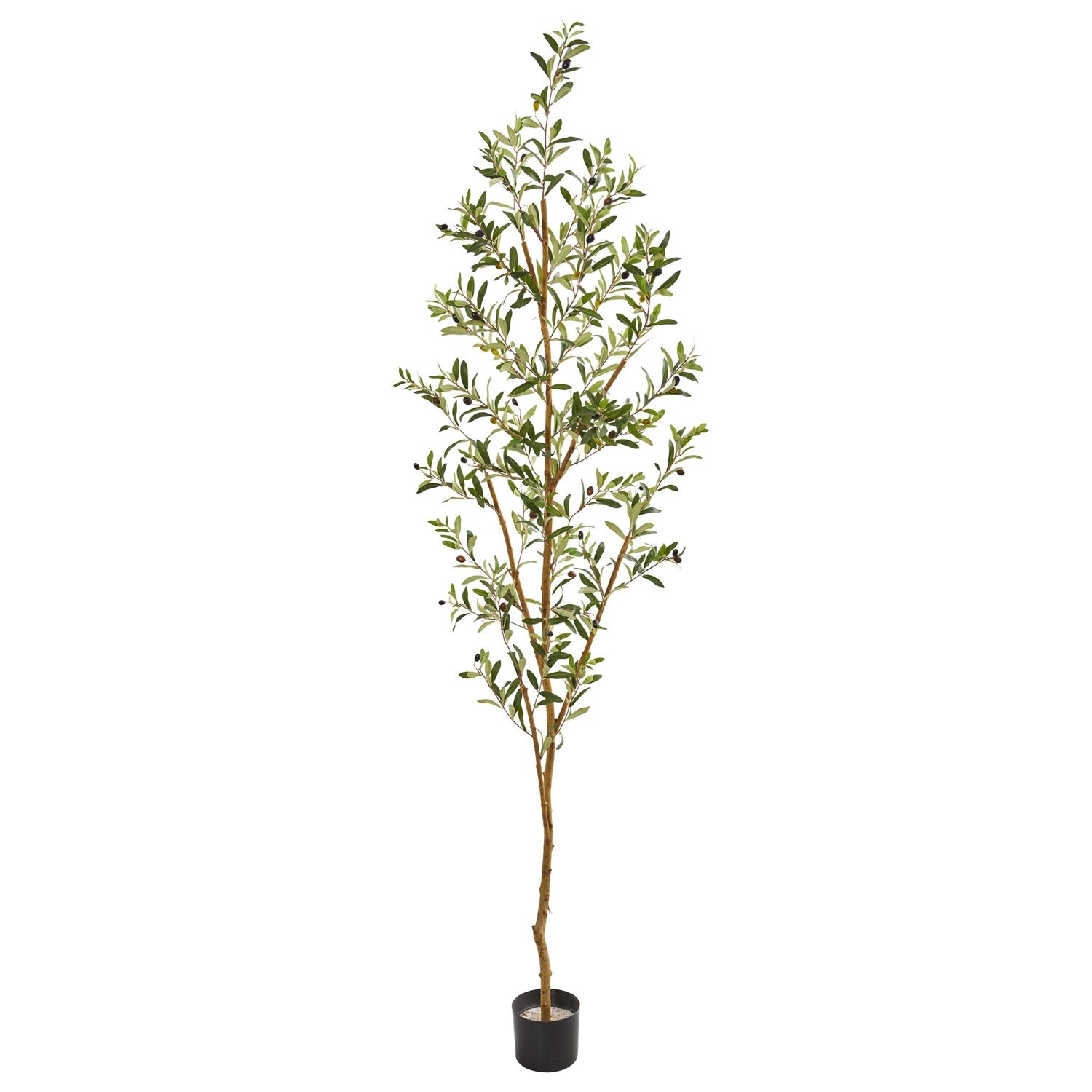 Artificial Olive Tree 82In - Indoor Outdoor Greenery Decor | Home Garden Accent - Green - 61 Inches and Over