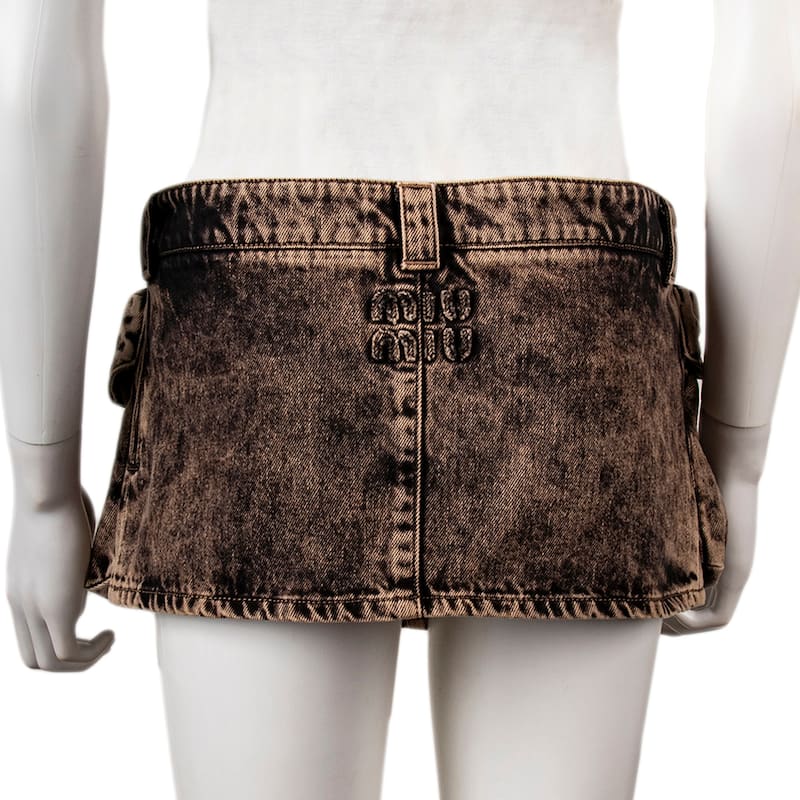 Miu Miu Washed Denim Mini Skirt - 40