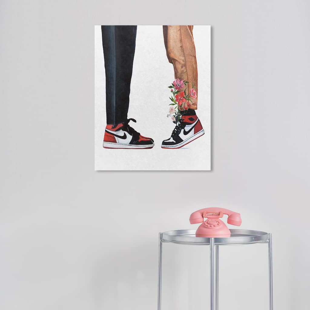 Wynwood Studio Fashion and Glam Sneaker Love Black and Light Brown Farmhouse Wall Art Canvas Print