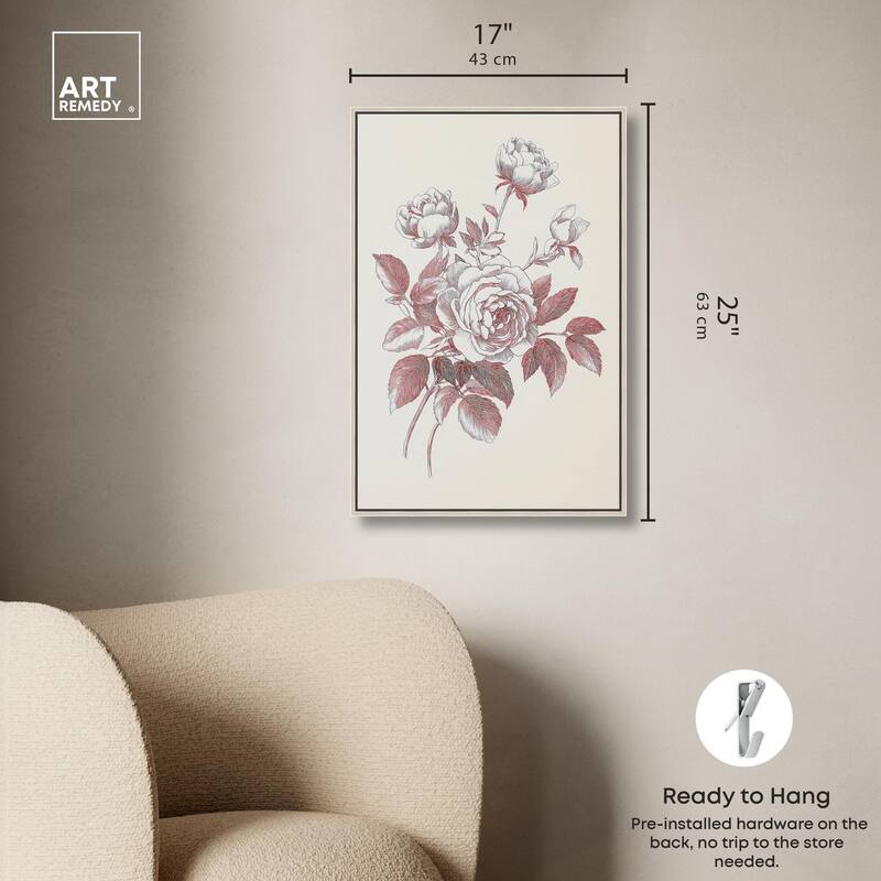 Breezy Red Pencil Blooms II Canvas by Art Remedy