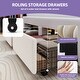 preview thumbnail 3 of 22, Adjustable Headboard Lamb Wool Bed Frame with Drawer and Charging Station & LED Lights