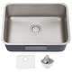 preview thumbnail 63 of 89, KRAUS Dex Stainless Steel Single Bowl Undermount Kitchen Bar Sink