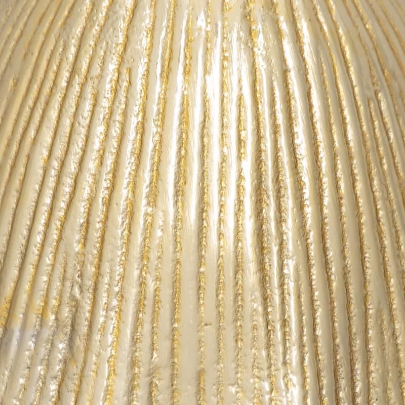 Sagebrook Home's Gold Metal Topped Mushroom - Mango Wood & Aluminum, Artistic 8" Figurine for Home Decor - 4" x 4" x 8"