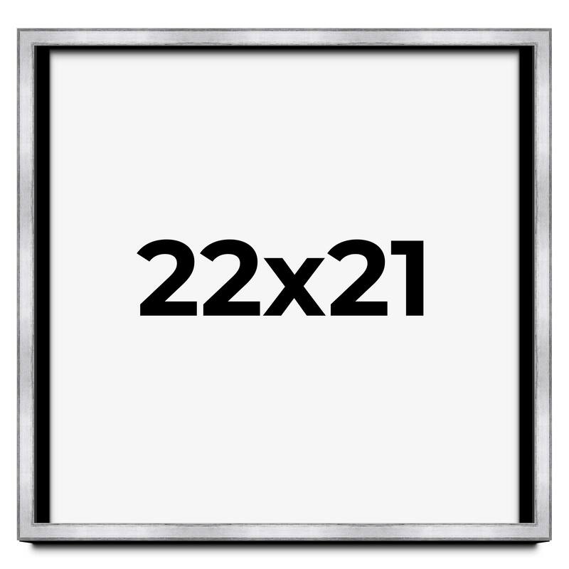 22x21 Shadow Box Frame Silver | 1.375 Inches Deep Real Wood