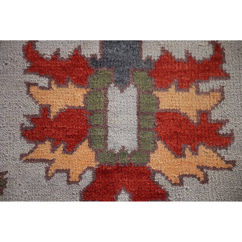 Gray Oushak Large Oriental Rug Hand-Knotted Wool Carpet - 11'10"x 14'10"