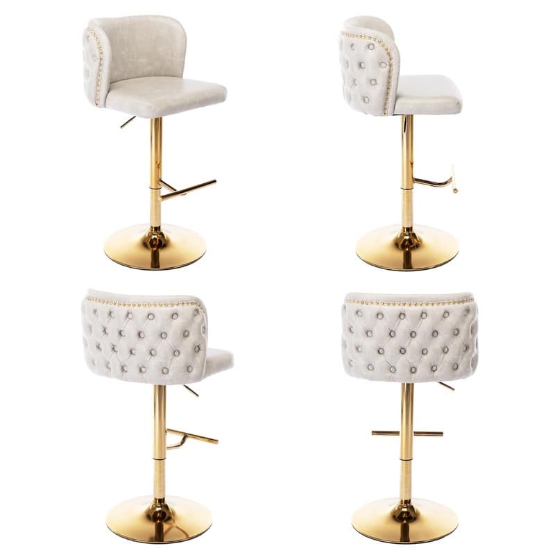Upholstered Swivel Kitchen Counter Barstools Set of 6