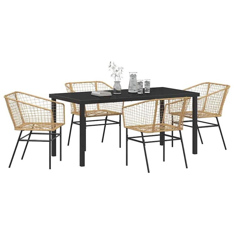vidaXL Garden Dining Set Poly Rattan