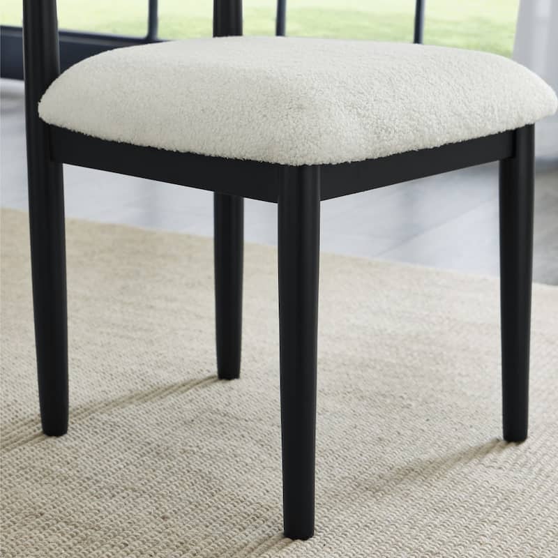 Modern Minimalist Boucle Upholstered Dining Chairs, Set of 2