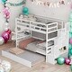preview thumbnail 1 of 25, Twin over Twin Bunk Beds With Twin Trundle and Stairway Storage for Home White