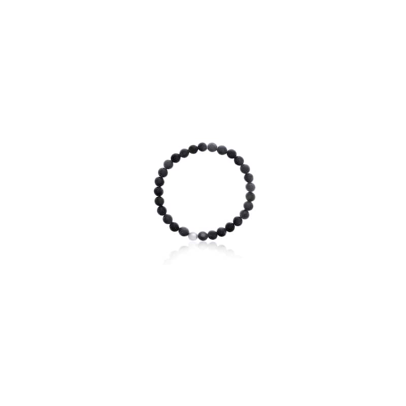 Berkley Boutique Labradorite and Sterling Silver 3 Stretch Bracelet Stack