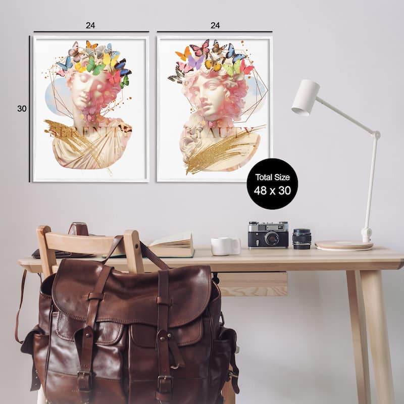 Stupell Serenity & Beauty Glam Collages Framed Giclee Art Design By Susan Arnot (Set of 2)