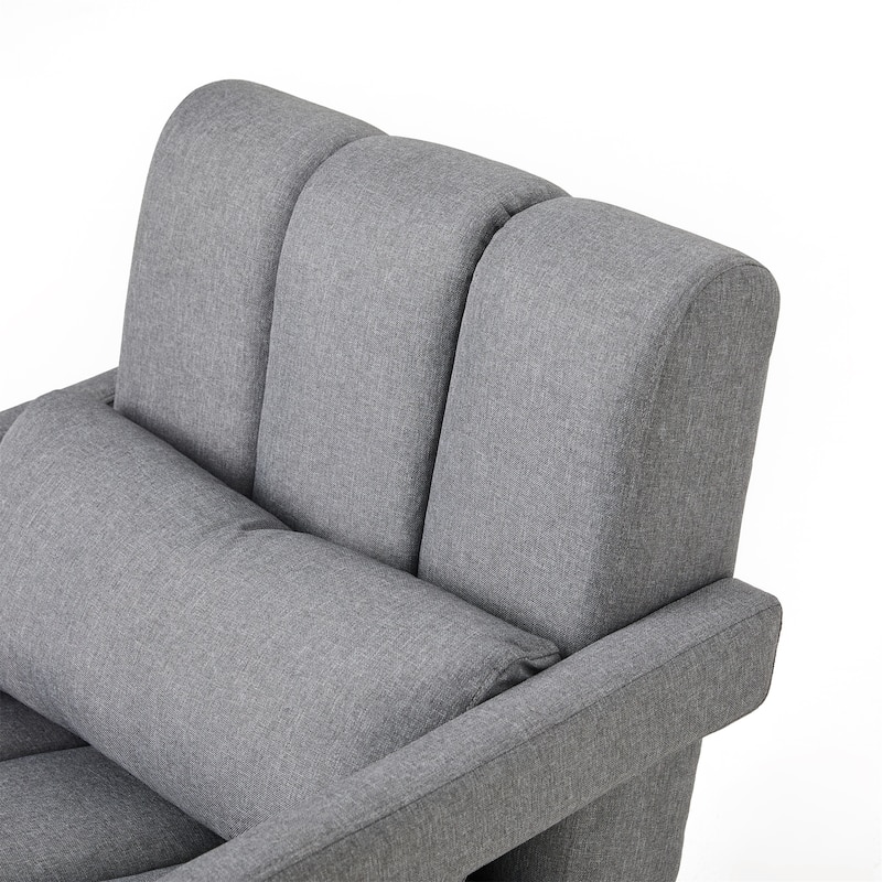 Dark Grey Modern 27.5" Upholstered Accent Chair with Pillow and High-Density Foam for Living Room