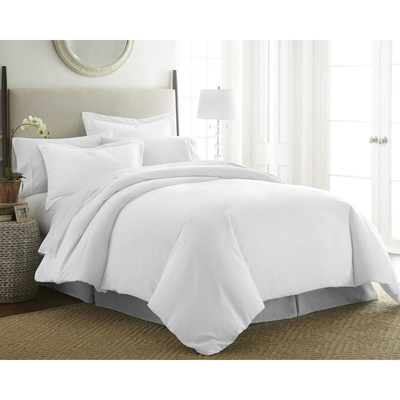 Pointehaven 525 Thread Count Luxury 100% Long Staple Cotton Sateen Duvet Set - White - King - Cal King