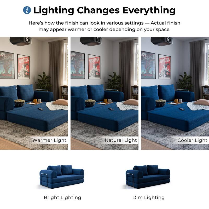 247 Shop At Home Sorai Modern Chenille Foam Modular Sofa with Pillows