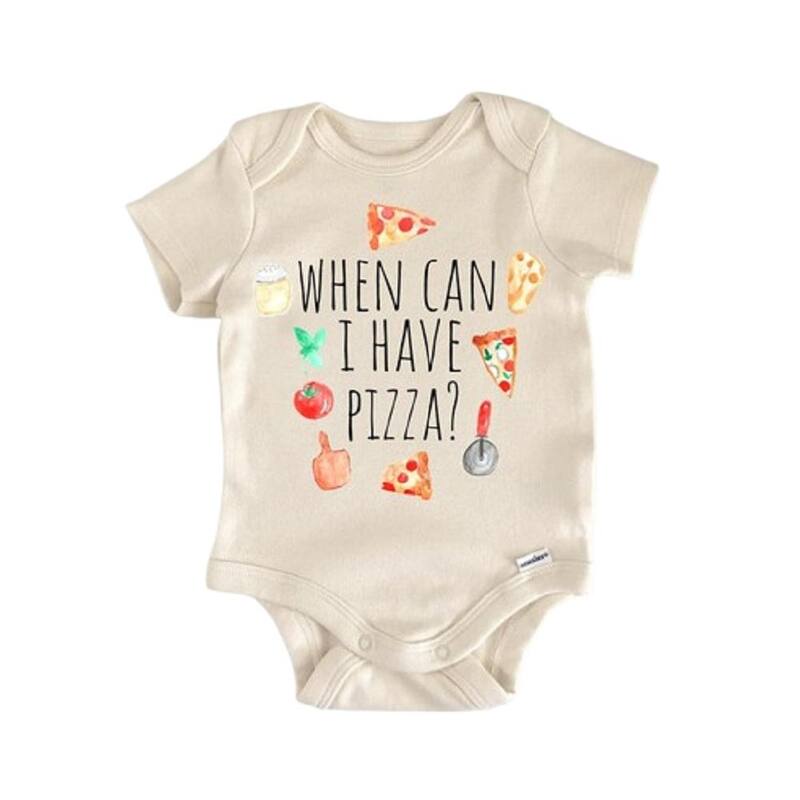 Pizza Foodie Slice Pizzeria - Baby Boy Girl Clothes Infant Bodysuit Funny Cute Newborn - Blue - 0-3M