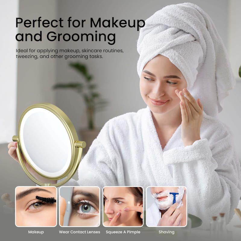 Circular LED Wall Mount Magnifying Make Up Mirror