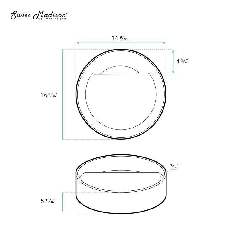 Vevey 16.5" Round Vessel Bathroom Sink In Matte White - 20.2" x 20.2" 9.2"