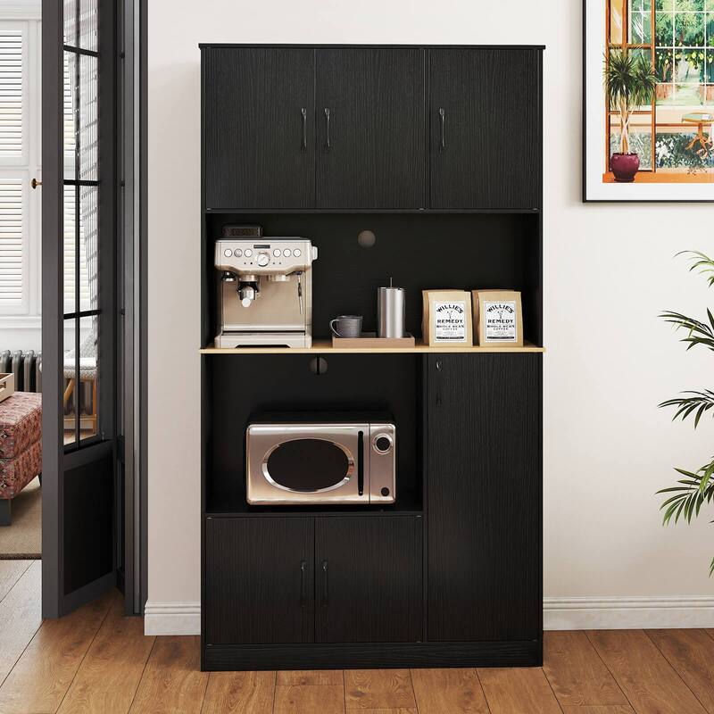 Costway 71" Tall Kitchen Pantry Cabinet with Charging Station - See Details