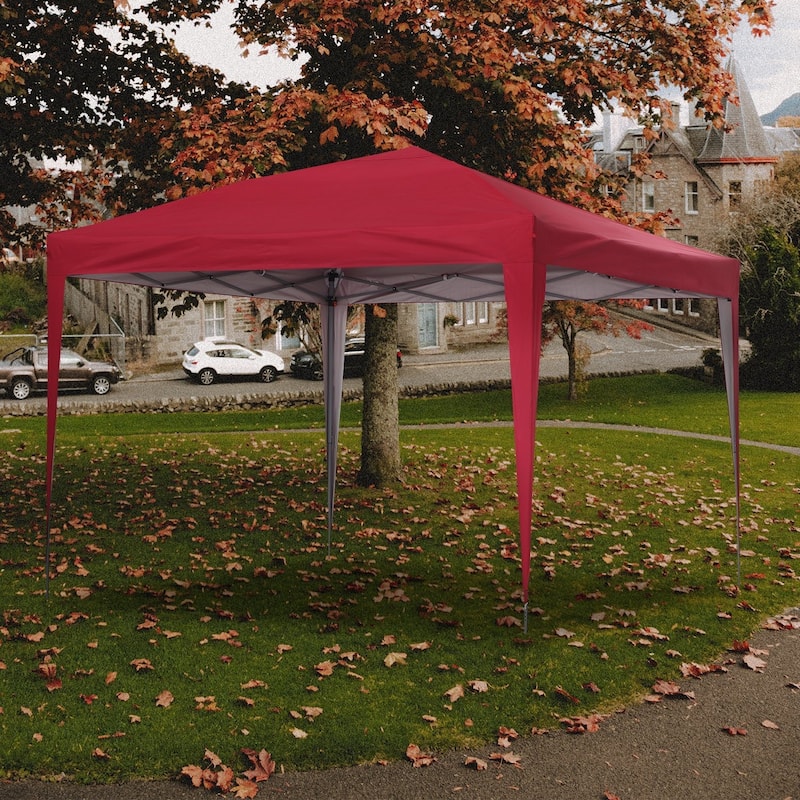 Ainfox 10 x 10 ft Pop up Canopy Tent Gazebo Party, Gazebo, Beach, Camping - Red