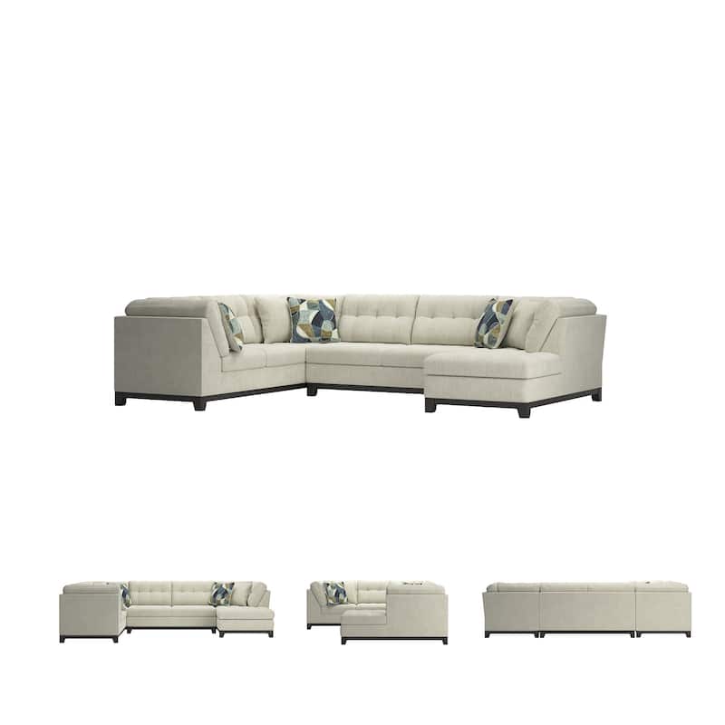 Signature Design by Ashley Maxon Place Light Gray 3-Piece Sectional with Chaise - 140" W x 100" D x 37" H