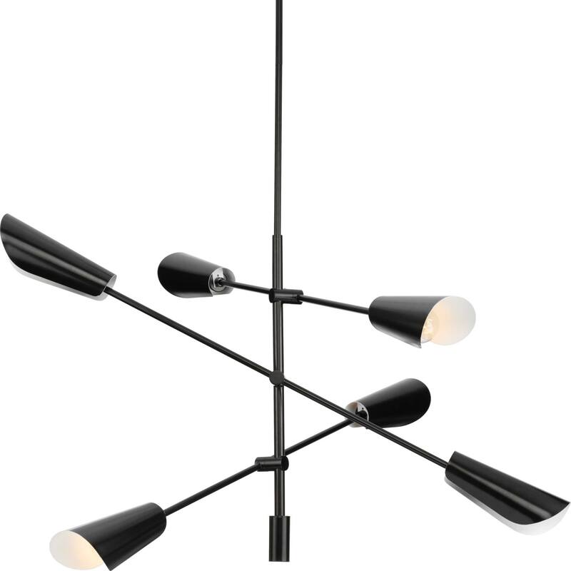 Progress Lighting P400380 Cornett 6 Light 45" Wide Sputnik Chandelier - Matte Black
