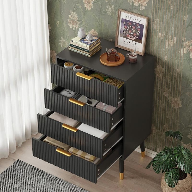 35" Modern 4-Drawer Dresser