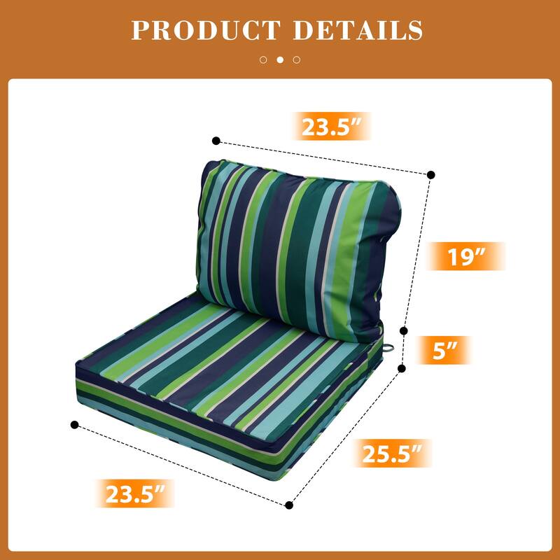 Waterproof Outdoor Deep Seat Cushion Set for Patio Furniture and Chairs