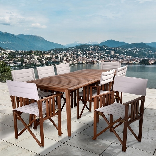 Amazonia Panama 9-Piece Outdoor Dining Set Patio Furniture Rectangular, Khaki. Opens flyout.