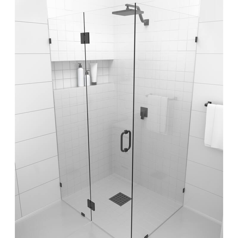 Glass Warehouse 78" x 59" x 34" Frameless 90 Degree Shower Enclosure - Glass Hinge
