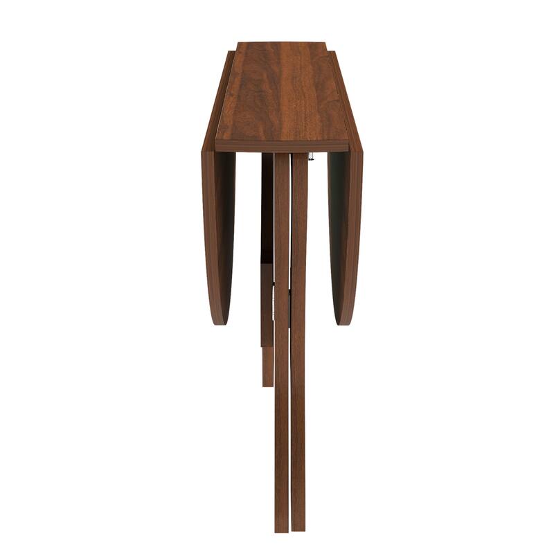 43 in Folding Dining Table for Small Spaces, MDF Table with Wild Oak Veneer, Space Saving Foldable Kitchen Table