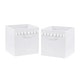 preview thumbnail 1 of 2, White Foldable Fabric Storage Bins for Boho Llama Collection - Gender Neutral Solid Color Bohemian Southwest Tribal Pom Pom