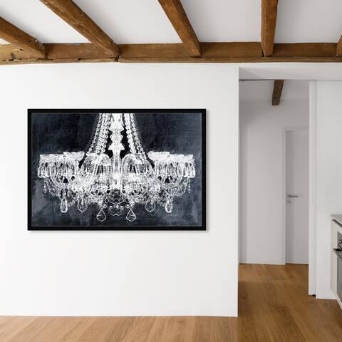 Oliver Gal 'Breakfast At Tiffany's' Fashion and Glam Framed Wall Art Prints Chandeliers - Black, White