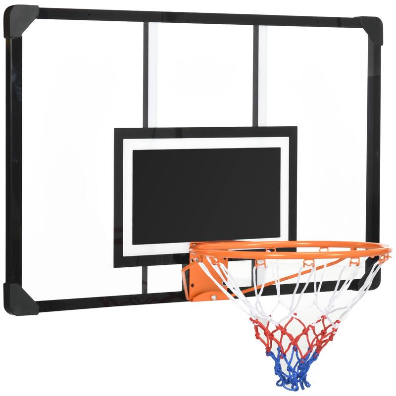 Soozier Wall Mounted Basketball Hoop, Mini Hoop with 45'' x 29'' Shatter Proof Backboard, Durable Rim and All-Weather Net