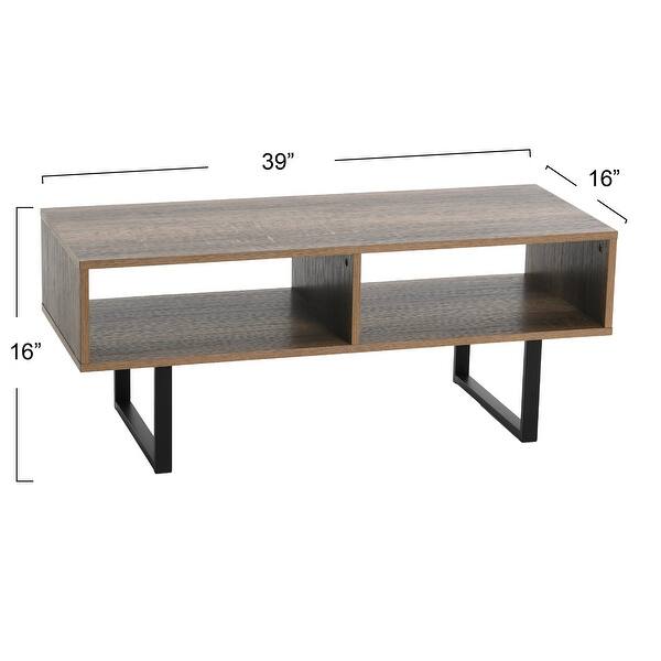 dimension image slide 0 of 4, Household Essentials Rectangular TV Stand Coffee Table and Storage - 15.8"L x 39.4"W x 15.8"H